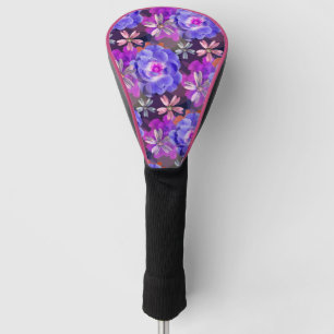 Purple Pink Flowers Boho Floral Cute Cool Girly Golf Head Cover