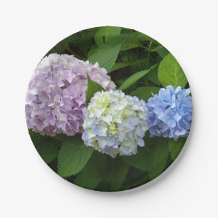 Purple pink flowers elegant Hydrangeas Paper Plate