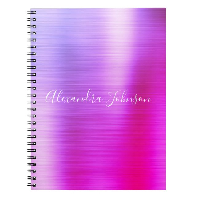 Purple Pink Foil Professional Girly Notebook (Front)