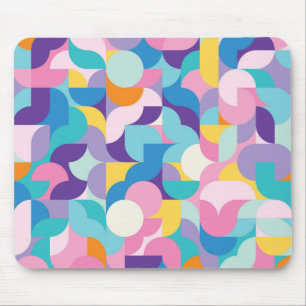 Purple & Pink Geometric Pattern Mouse Pad