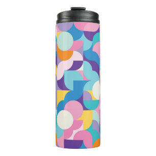 Purple & Pink Geometric Pattern Thermal Tumbler