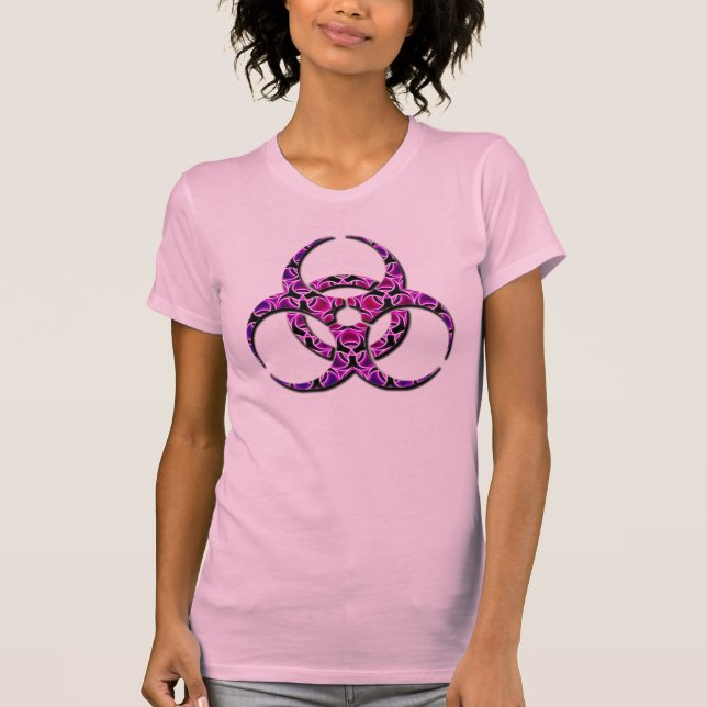 Purple pink girly biohazard T-Shirt (Front)