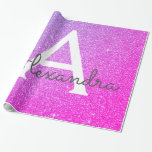 Purple Pink Glitter and Sparkle Monogram Wrapping Paper<br><div class="desc">Purple and Pink Ombre Faux Glitter and Sparkle Elegant Gift Wrapping Paper. This gift wrapping paper can be customised to include your initial and first name for a gift package for a Girl's Baby Shower,  Bridal Shower,  Bachelorette Party or Girl's Birthday Party.</div>