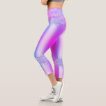 Purple Pink Glitter Drips Party Capri Leggings<br><div class="desc">Purple Pink Neon Glitter Sparkle Drips Dance Party Modern - Add Your Unique Text - Make Your Special Gift - Resize and move or remove and add text / elements with customisation tool. Design by MIGNED. Please see my other projects. You can also transfer this designs to more than 1000...</div>
