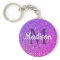 Purple Pink Glitter Ombre Chic Monogram Name