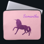 Purple Pink Glitter Sparkle Unicorn Girl's Laptop Sleeve<br><div class="desc">This design was created through digital art. It may be personalised by clicking the customise button and changing the colour, adding a name, initials or your favourite words. Contact me at colorflowcreations@gmail.com if you with to have this design on another product. Purchase my original abstract acrylic painting for sale at...</div>