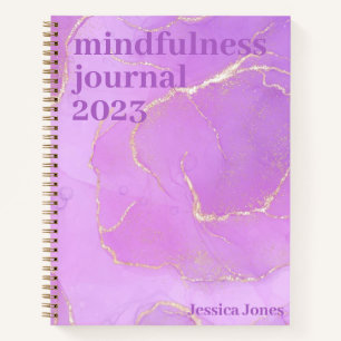 Purple Pink Gold Marbled Mindfulness Journal