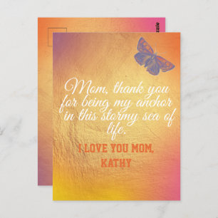 Purple Pink Gold Typography Keepsake Mothers Day Postcard