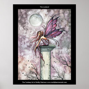Purple Pink Gothic Fairy Poster by Molly Harrison