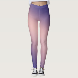 Purple Pink Gradient Ombre Capri Leggings