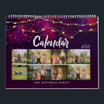 Purple pink gradient pattern Custom 8 photos Text Calendar<br><div class="desc">Rustic Pink Purple Gradient marble glitter new year Calendars, invitations and postcards for Christmas and new year celebrations. gift it to your beloved one ……(1)>>> For further customisation, please click the "customise further" link and use our design tool to modify this template. (2)>>> If you prefer Different types of paper,...</div>
