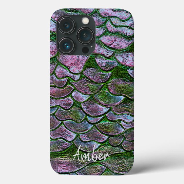 Purple Pink Green Metallic Pattern Personalised Case-Mate iPhone Case (Back)