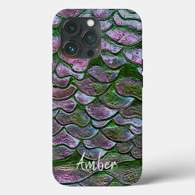 Purple Pink Green Metallic Pattern Personalised Case-Mate iPhone Case (Back)