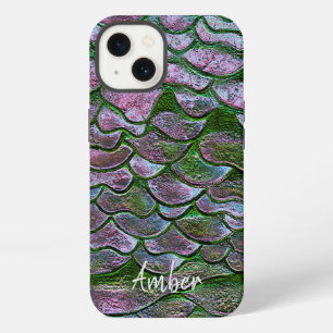 Purple Pink Green Metallic Pattern Personalised iPhone 13 Case