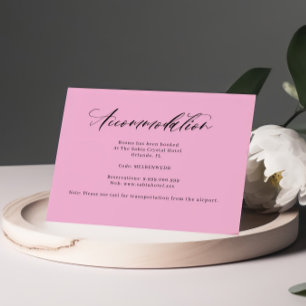 Purple Pink Handwritten Accommodation Enclosure Card