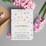 Purple Pink Heart Confetti Toddler Kid Birthday<br><div class="desc">Cute confetti birthday invitation in gold foil and white with colourful confetti shaped like dots,  hearts,  and stars in pink and purple. Add your child's name and age in gold foil.</div>