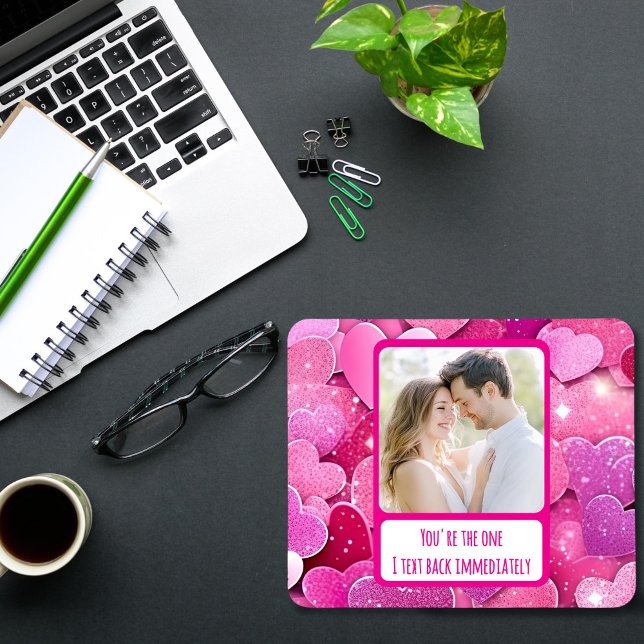 Purple Pink Hearts I Text Back Immediately  Mouse Pad (Creator Uploaded)