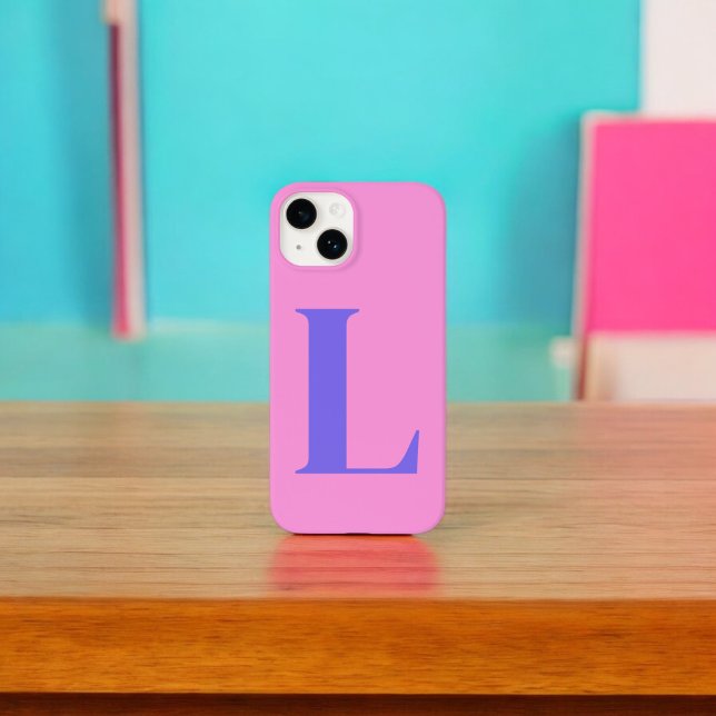 Purple Pink Initial Personalised Monogram Design  Case-Mate iPhone Case (Creator Uploaded)