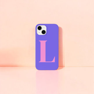 Purple Pink Initial Personalised Monogram Design Case-Mate iPhone 14 Case