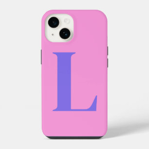 Purple Pink Initial Personalised Monogram Design iPhone 14 Case