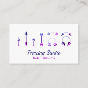 Purple Pink Jewellery Store Body Piercing Business Card