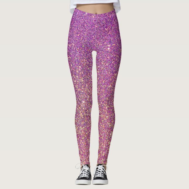 Purple pink Leggings Sparkle Look (Front)
