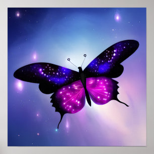 Purple & Pink Lights Butterfly Poster