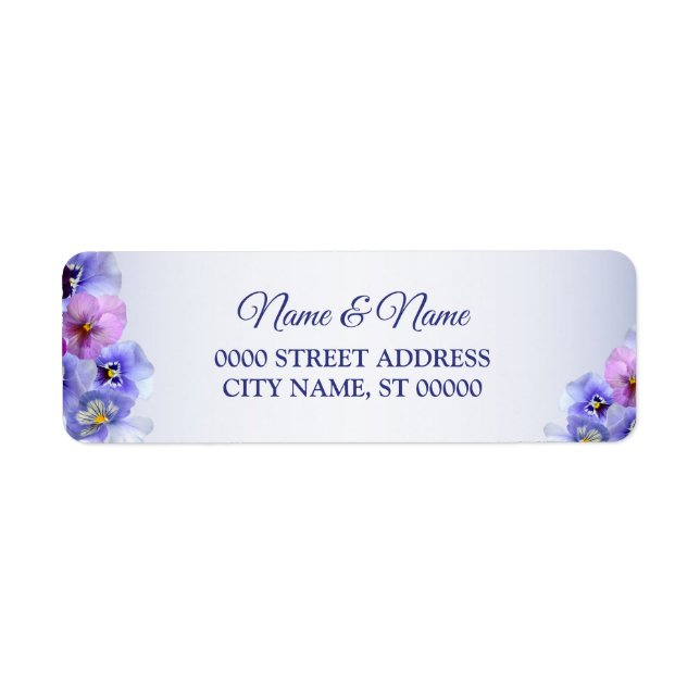 Purple Pink Lilac Floral Wedding Return Address (Front)