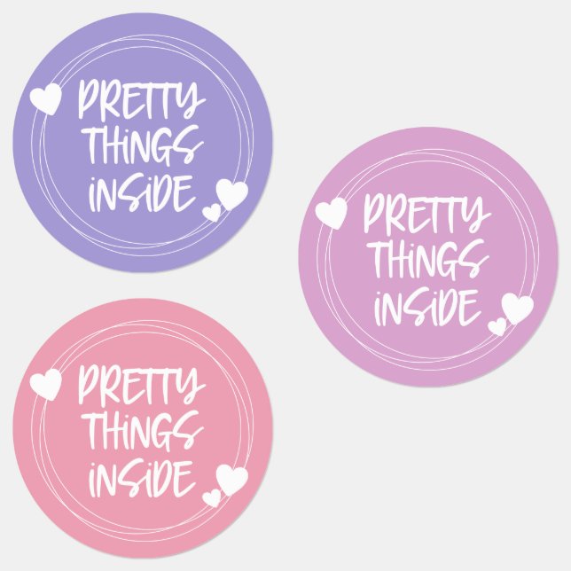 Purple Pink Lilac Hearts Pretty Things Inside (Group)
