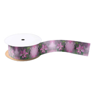 Purple Pink Lily Ribbon Satin Ribbon