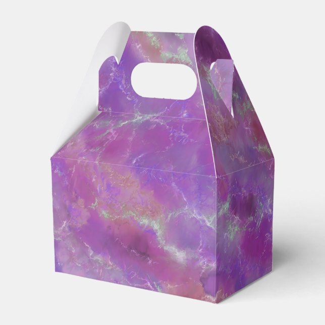 Purple Pink Marble Pattern  Favour Box (Front Side)