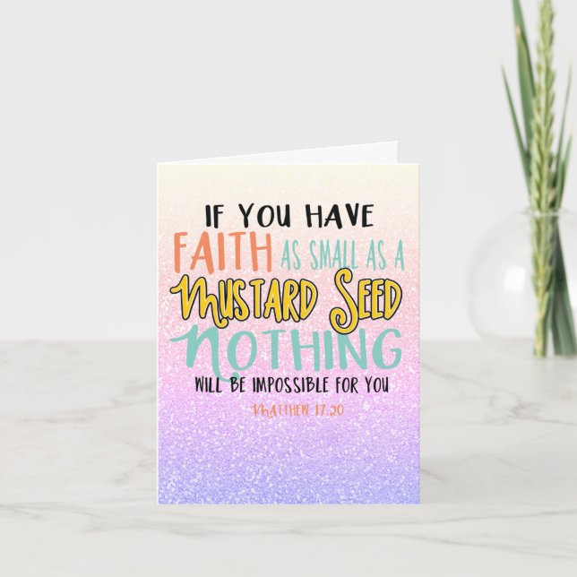   Purple Pink Matthew  17:20 Mustard Seed Card (Front)