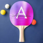 Purple Pink Metallic Foil Monogram Name Initial Ping Pong Paddle<br><div class="desc">Purple and Pink Ombre Faux Metallic Foil Elegant Monogram Ping Pong Paddle. This monogrammed Ping Pong Paddle can be customised to include your initial and first name and makes a great girly birthday or wedding bachelorette party gift.</div>