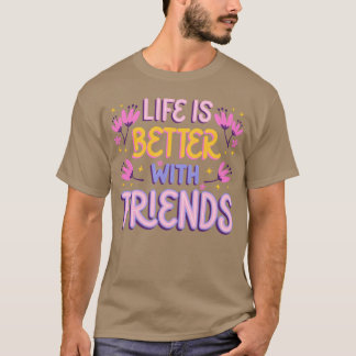 Purple Pink Minimalist Best Friendset Cute girl T-Shirt
