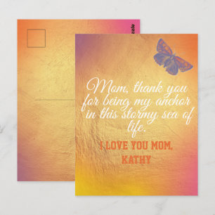 Purple Pink Minimalist Simple Modern Mothers Day Postcard