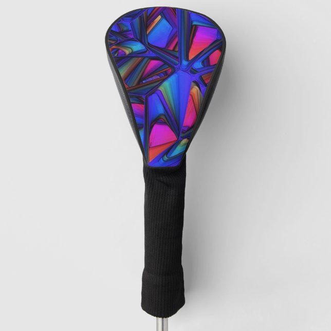 Purple & Pink Modern Abstract Golf Head Cover (Front)