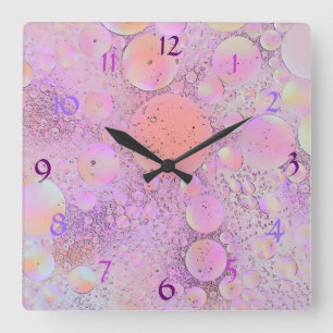 Purple & Pink Modern Bubble Wall Clock