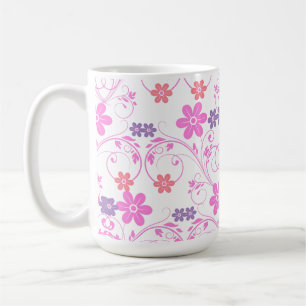 Purple & Pink Modern Floral Coffee Mug