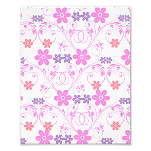 Purple & Pink Modern Floral Photo Print
