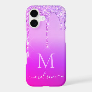 Purple Pink Neon Custom Name iPhone Case