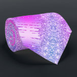Purple Pink Neon Glitter Drips Party Neck Tie<br><div class="desc">Purple Pink Neon Shiny Glitter Sparkle Drips Chic Modern Party Neck Tie - Add Your Unique Text / Name - Make Your Special Ties / Gift - Resize and move or remove and add text / elements with customization tool. Design by MIGNED. Please see my other projects. You can also...</div>