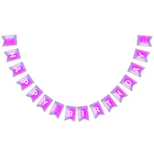 Purple Pink Neon Gold Glitter Drips Happy Bitrhday Bunting