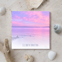 Purple Pink Ocean California Sunset Photo Custom