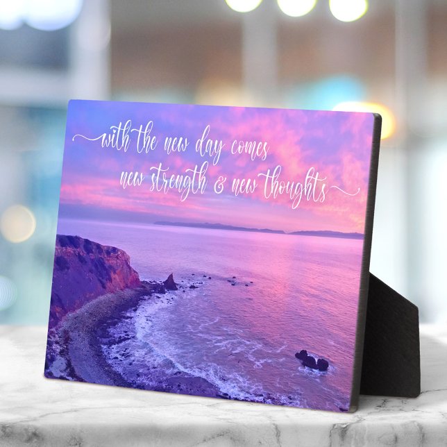 Purple Pink Ocean Sunset Photo Inspirational Quote Plaque (Creator Uploaded)
