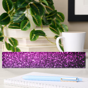 Purple Pink Ombre faux glitter sparkles Nameplate