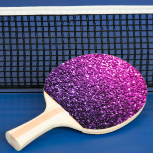 Purple Pink Ombre faux glitter sparkles Ping Pong Paddle