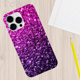 Purple Pink Ombre glitter sparkles Case-Mate iPhone 14 Case