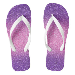 Purple-Pink Ombre Glitters, Pair of Jandals