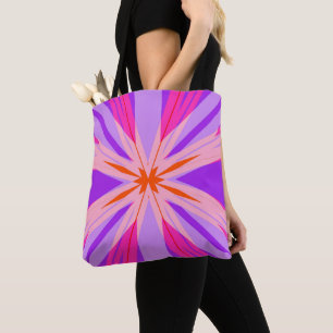 Purple Pink Orange Starburst Star Festive Gift Fun Tote Bag