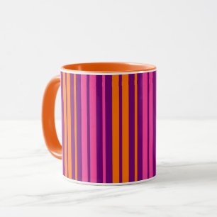 Purple Pink Orange Vertical Stripes Design Mug